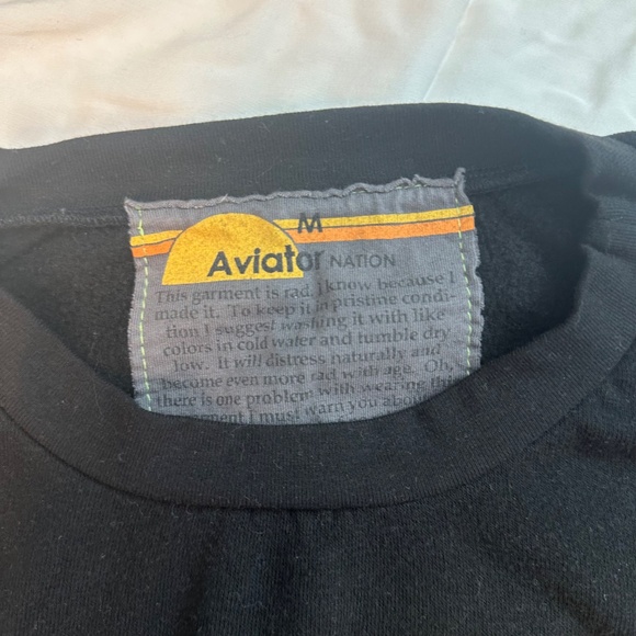 Aviator Nation Black Sweatshirt with Yellow Smiley - Picture 2 of 4